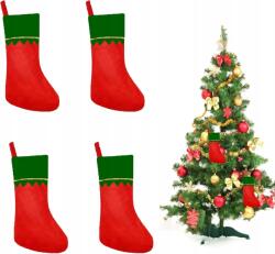  4 darabos, zöld-piros karácsonyi harisnya szett kandallóra, ajándékokhoz (gb7uy)