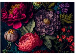 Wallarena Fotótapéta Nagy VIRÁGOKkal Bazsarózsák Levelek 416x254 (Fototapeta Na Ścianę Ścienna 14672VEXXXL)