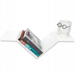  Fehér fém ferde könyvespolc V 45cm loft aszimmetrikus ajándék (Półka na książki metalowa biała)