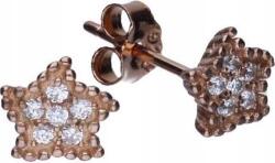 Lovrin Ezüstözött, aranyozott 925-ös fülbevaló csillagokkal, cirkónia kövekkel, női, ajándékba, csillag motívum (Lovrin 47064)