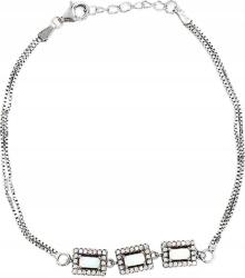 Lovrin Női dupla láncos, 925-ös ezüst karkötő opállal és cirkónia kövekkel