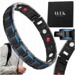AVEK Férfi Acél Mágneses Karkötő Fekete Kék Egészségügyi 18 CM Avek (BM-0089)