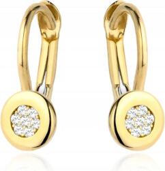 Lovrin Arany fülbevaló 585 karika cirkóniákkal, angol záras, ajándékba nőknek 14K