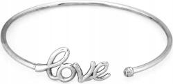 Lovrin 925-ös ezüst merev karperec "love" felirattal, kövek nélkül ajándék (Lovrin)