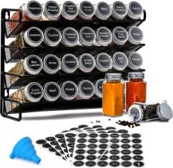 BOTC Fűszertartó Szervező Elegáns Fűszertartó Állvány 28 üveggel címkék (Spice rack 28 pcs)