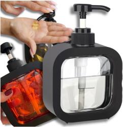  Fekete Szappanadagoló Átlátszó Fürdőszobai Folyadékadagoló 300ml (pojemnik czarny na mydło płyny transparentny)