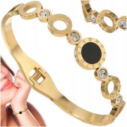  Női karperec arany színű sebészeti acélból, 18K arannyal bevonva, merev (BRANSOLETKA ZE STALI CHIRURGICZNEJ 316L 18k)