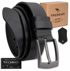 Tressari Öv férfi bőr fekete 125 cm Tressari farmerhez 100% valódi bőr (Elegancki męski pasek TRESSARI spodni 125 cm)