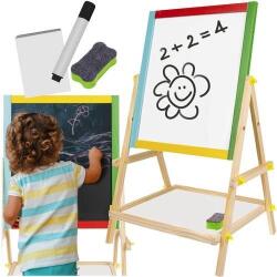 Mimulo Tablă din lemn dublă pentru copii, multicoloră