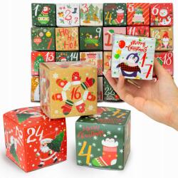 Allbag Adventi Naptár Összecsukható Dobozok 24 Db-os Papír Üres Doboz (KALENDARZ012)