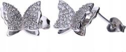Lovrin Ezüst fülbevaló 925 pillangó cirkónia 2, 52g divatos minta csavaros ajándék (Lovrin 49130)