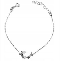 Lovrin Finom, divatos 925-ös ezüst karkötő áttört holddal és szívvel (Lovrin108150)