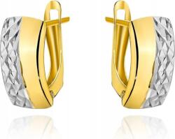 Lovrin Arany fülbevaló 585 lemezkékkel, gyémántcsiszolással fehér aranyban, angol kapcsos 14K (Lovrin 86199)