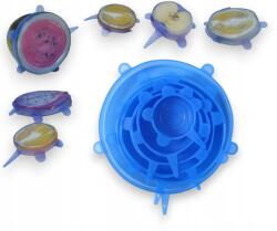 Lewer Kék Szilikon Fedők Élelmiszer Tárolásához, Légmentes, Univerzális, 6 Db (6x pokrywki silikonowe)