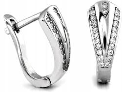 Lovrin Ezüst fülbevaló 925 eredeti modern angol kapcsos cirkónia kövekkel
