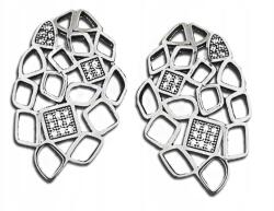 Lovrin Ezüst fülbevaló 925 áttört mintás, fehér cirkónia kövekkel, elegáns design ajándékba (Lovrin)