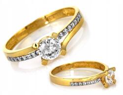 Lovrin Gyűrű 585 14kt sárga és fehér arany cirkónia kövekkel 1.53g R12 ajándékba (Lovrin)