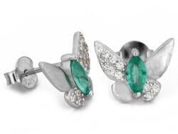 Lovrin 925-ös ezüst fülbevaló pillangó mintával, stekkeres, 1, 60g, cirkónia kövekkel, divatos ajándék