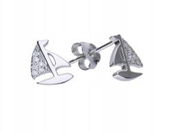 Lovrin 925-ös ezüst fülbevaló vitorlások cirkóniával 1, 11g divatos minta ajándékba (Lovrin 46158)