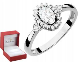 ZŁOCISTO Fehér Arany Gyűrű Laboratóriumban Előállított Gyémántokkal 585 Modern Ajándék (DLA DZIEWCZYNY NARZECZONEJ) - allegro - 254 810 Ft