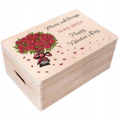 Creative Deco Valentin napi gravírozott doboz üdvözlő ajándék szeretteinek 30x20 (JANCDSD130CUSTOMLOVEROSEBOXFBM)