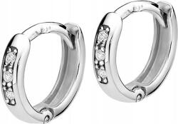 Lovrin Fehér arany 585 karika fülbevaló gyémántokkal, elegáns női ékszer (Jubiler Lovrin)