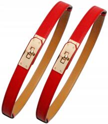 EdiBazzar Öv Női keskeny arany csat Bőr állítható piros bőr divatos (5905884069028)