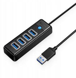 ORICO Hub elosztó PW4U-U3 Usb-a 4x Usb-a fekete (6942227138149)