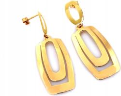 Lovrin Arany fülbevaló, lógós, 585-ös, nagy, téglalap alakú, mozgatható, stekkeres, 14K, ajándék