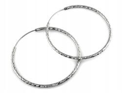 Lovrin Ezüst fülbevaló 925 karika zsanéros ródiumozott 44mm női elegáns mintával