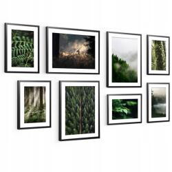  Erdő Köd poszter szett keretben képek 8db-os Boho strand hálószoba nappali (Z0162)