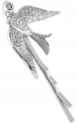  Hajcsat ezüst fecske díszítés elegáns finom (Spinka wsuwka do włosów srebrna Jaskółka)