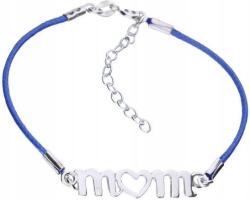 Lovrin 925-ös ezüst karkötő zsinórral, Mom felirattal, 2, 57, modern, divatos minta (Lovrin 49330)