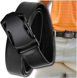 EdiBazzar Férfi automata Öv fekete, fém csattal, bőr, elegáns nadrághoz (H35-Kbrązowy)