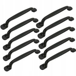 B&B 10 db Fekete bútorfogantyú 128 mm fém fogantyú szekrényhez fiókhoz (Z10 U104 L128 CZ)