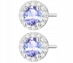 ZŁOCISTO Fehér Arany Fülbevaló Topázzal, Stiftes, Gyémántok, Ajándék, 585 Arany (DLA DZIEWCZYNY NARZECZONEJ)