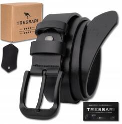  Öv bőr Tressari elegáns férfi fekete nadrág 100% valódi bőr (TRESSARI męski pasek do jeansów spodni 125 cm)