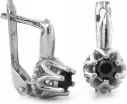 Lovrin 925-ös ezüst fülbevaló, angol kapcsos, fekete köves, ajándékba