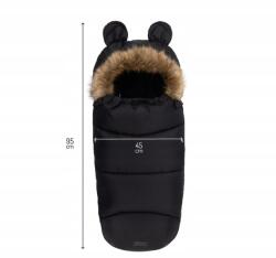 MoMi Gondoli babakocsi hálózsák téli szánkózáshoz, meleg, szigetelt Momi, fekete (Ocieplany Zimowy Śpiworek do Wózka Ciepły)