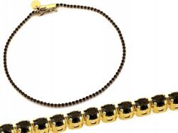 Lovrin Arany karkötő 585 fekete cirkónia kövekkel díszítve, ajándékba, r18 14kt