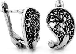 Lovrin 925-ös ezüst fülbevaló áttört mintás, modern design, angol kapcsos, ajándéknak is kiváló