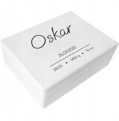 Creative Deco Ajándékdoboz gyermeknek, emlék a születésre, keresztelőre, születésnapra, 40x30 cm (JANCDSD140BCUSTOMDOTSIMPLEFBM-W)