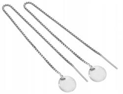 Lovrin 925-ös ezüst fülbevaló, átfűzős, kerek lemezzel, 1, 75g, nőknek (62218082)