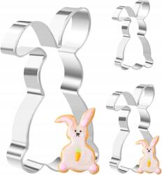  3 db-os rozsdamentes acél nyuszi süteménykiszúró forma, mosogatógépben mosható (B0DNQ2L5YP)