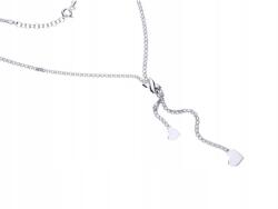 Lovrin 925-ös ezüst női nyaklánc, nyakkendő stílusú, szíves medálokkal, divatos mintával (Lovrin 64491)