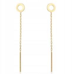 Lovrin Arany fülbevaló 585 áthúzós karika keret modern ajándék divatos