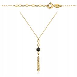 Lovrin Arany nyaklánc 585-ös finomságú, végtelen jellel és fekete kővel ajándék (58714566)