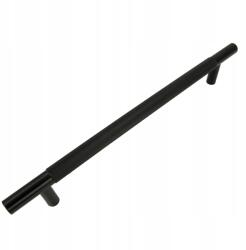 B&B Bútorfogantyú, bordázott korlát, 192 mm, fekete, fém szekrényfogantyú (U109 L192 CZ)