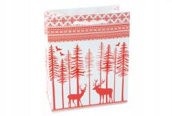  TL3 Karácsonyi ajándéktasak 23x19x10cm fehér-piros