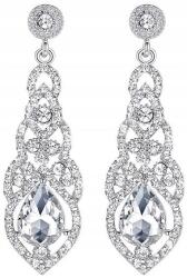 EdiBazzar Hosszú lógós esküvői fülbevaló strasszok ezüst hosszú ajándék (5905204480670)